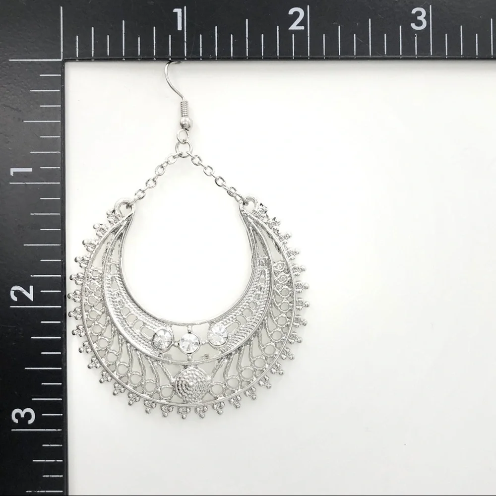 🌼 Silver Dangle Earrings Silver Earrings Silver Earrings Silver Earrings Silver - Picture 2 of 2